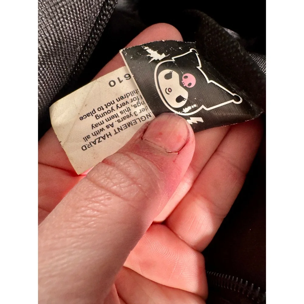 Sanrio‎ Kuromi Vintage 2010 Black Canvas Tote Bag Skull Print Starpoint FABNY